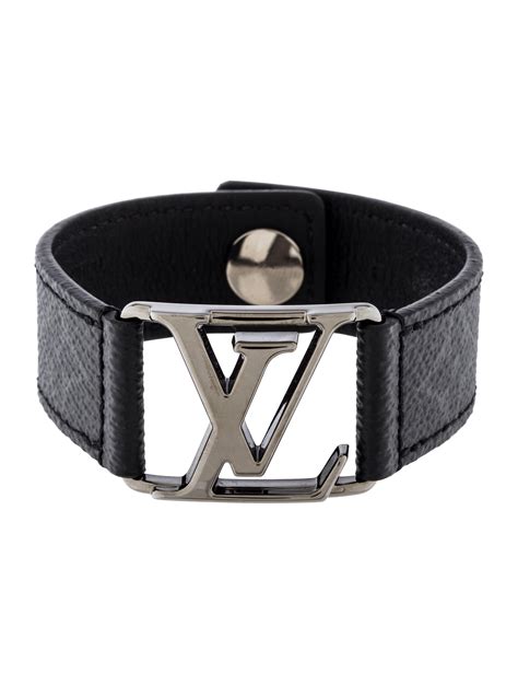 louis vuitton leather bracelet mens|Louis Vuitton black men's bracelet.